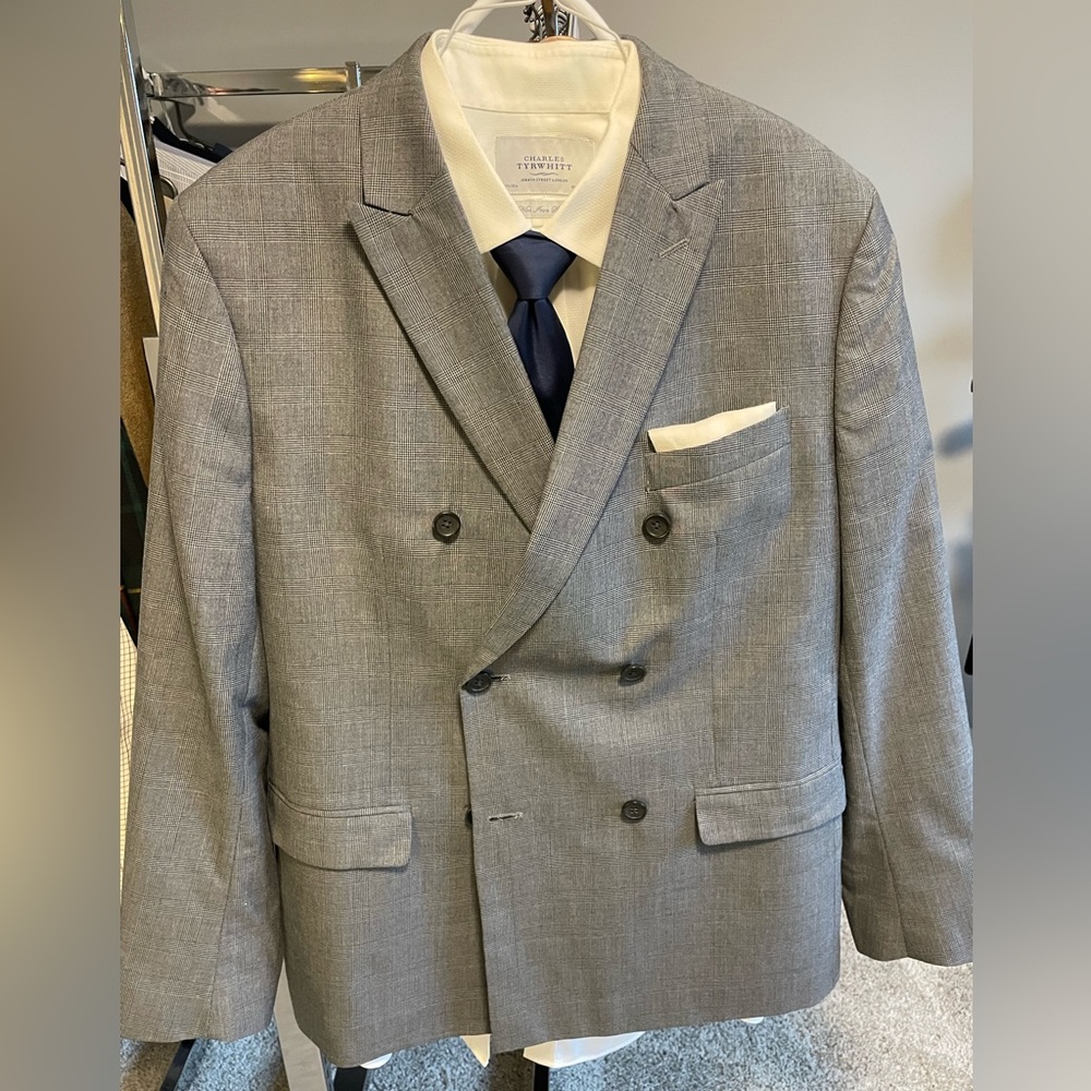 Banana Republic Double Breasted Glen Plaid Blazer